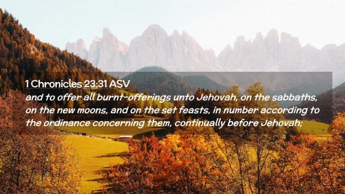 Picture 02 - 1 Chronicles 23:31 ASV Desktop Wallpaper - and to offer all burnt-offerings unto Jehovah, on - Desktop Bible Verse Wallpaper