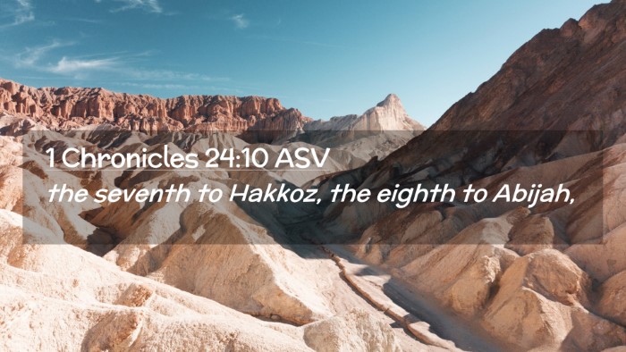 Picture 02 - 1 Chronicles 24:10 ASV Desktop Wallpaper - the seventh to Hakkoz, the eighth to - Desktop Bible Verse Wallpaper