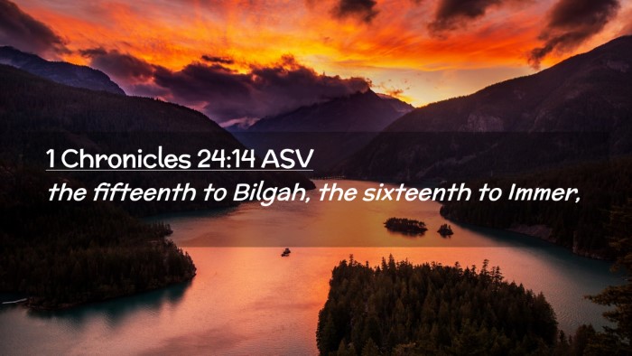 Picture 02 - 1 Chronicles 24:14 ASV Desktop Wallpaper - the fifteenth to Bilgah, the sixteenth to - Desktop Bible Verse Wallpaper
