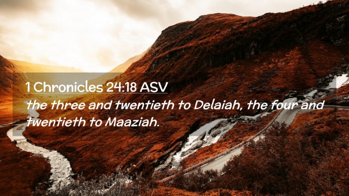 Picture 02 - 1 Chronicles 24:18 ASV Desktop Wallpaper - the three and twentieth to Delaiah, the four and - Desktop Bible Verse Wallpaper