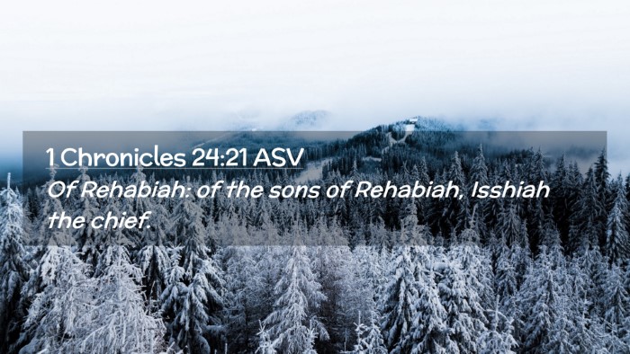 Picture 02 - 1 Chronicles 24:21 ASV Desktop Wallpaper - Of Rehabiah: of the sons of Rehabiah, Isshiah the - Desktop Bible Verse Wallpaper