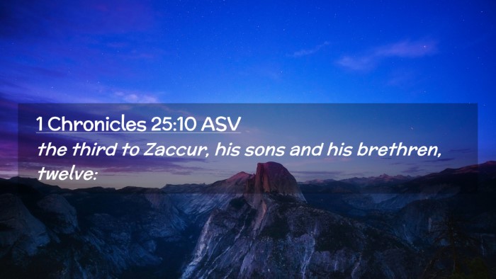Picture 02 - 1 Chronicles 25:10 ASV Desktop Wallpaper - the third to Zaccur, his sons and his brethren, - Desktop Bible Verse Wallpaper