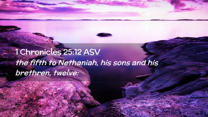 Picture 02 - 1 Chronicles 25:12 ASV Desktop Wallpaper - the fifth to Nethaniah, his sons and his - Desktop Bible Verse Wallpaper