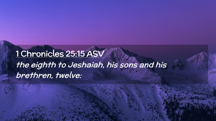 Picture 02 - 1 Chronicles 25:15 ASV Desktop Wallpaper - the eighth to Jeshaiah, his sons and his - Desktop Bible Verse Wallpaper