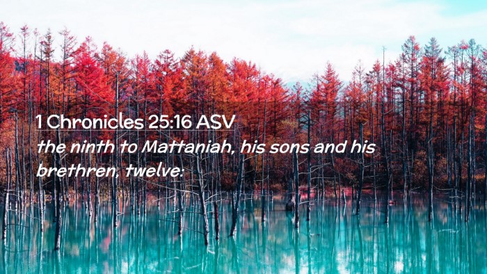 Picture 02 - 1 Chronicles 25:16 ASV Desktop Wallpaper - the ninth to Mattaniah, his sons and his - Desktop Bible Verse Wallpaper