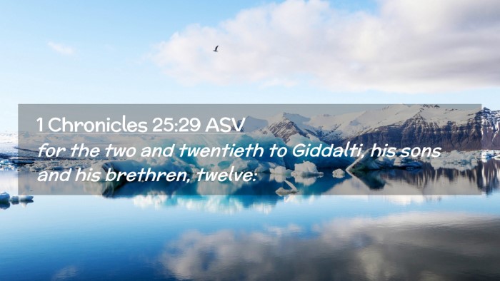 Picture 02 - 1 Chronicles 25:29 ASV Desktop Wallpaper - for the two and twentieth to Giddalti, his sons - Desktop Bible Verse Wallpaper