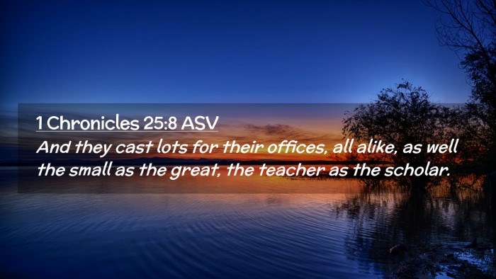Picture 02 - 1 Chronicles 25:8 ASV Desktop Wallpaper - And they cast lots for their offices, all alike, - Desktop Bible Verse Wallpaper