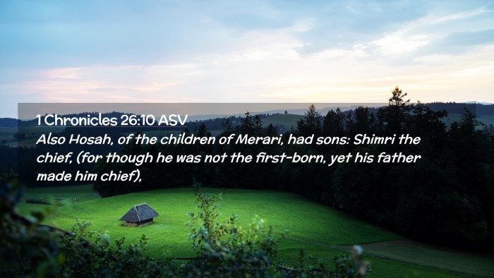 Picture 02 - 1 Chronicles 26:10 ASV Desktop Wallpaper - Also Hosah, of the children of Merari, had sons: - Desktop Bible Verse Wallpaper