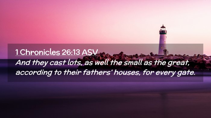 Picture 02 - 1 Chronicles 26:13 ASV Desktop Wallpaper - And they cast lots, as well the small as the - Desktop Bible Verse Wallpaper