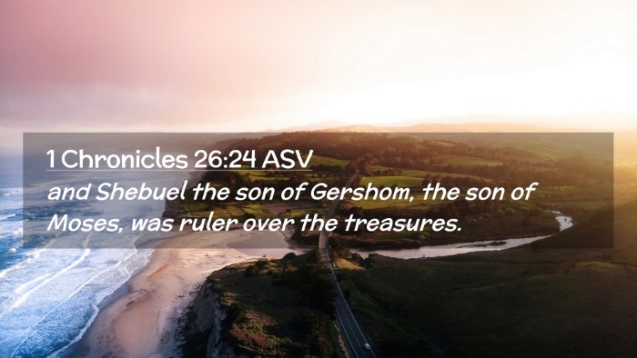 Picture 02 - 1 Chronicles 26:24 ASV Desktop Wallpaper - and Shebuel the son of Gershom, the son of Moses, - Desktop Bible Verse Wallpaper