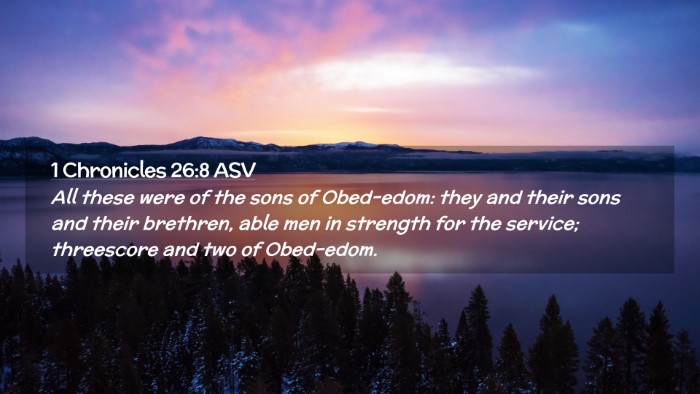 Picture 02 - 1 Chronicles 26:8 ASV Desktop Wallpaper - All these were of the sons of Obed-edom: they and - Desktop Bible Verse Wallpaper