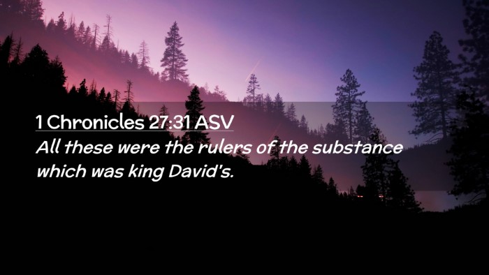 Picture 02 - 1 Chronicles 27:31 ASV Desktop Wallpaper - All these were the rulers of the substance which - Desktop Bible Verse Wallpaper