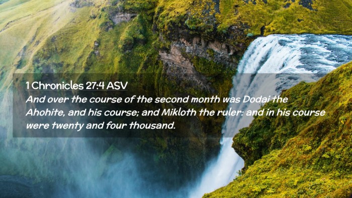 Picture 02 - 1 Chronicles 27:4 ASV Desktop Wallpaper - And over the course of the second month was Dodai - Desktop Bible Verse Wallpaper