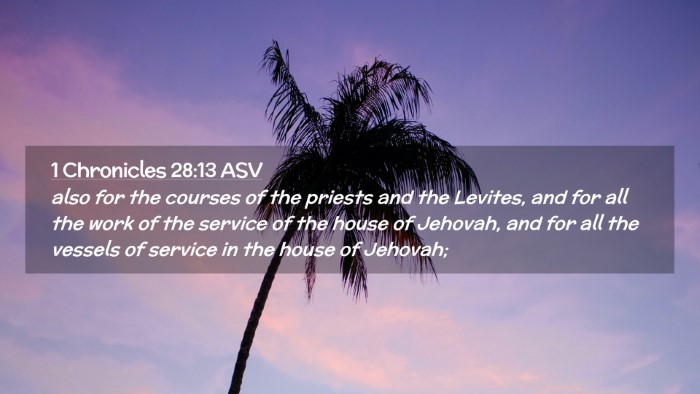 Picture 02 - 1 Chronicles 28:13 ASV Desktop Wallpaper - also for the courses of the priests and the - Desktop Bible Verse Wallpaper