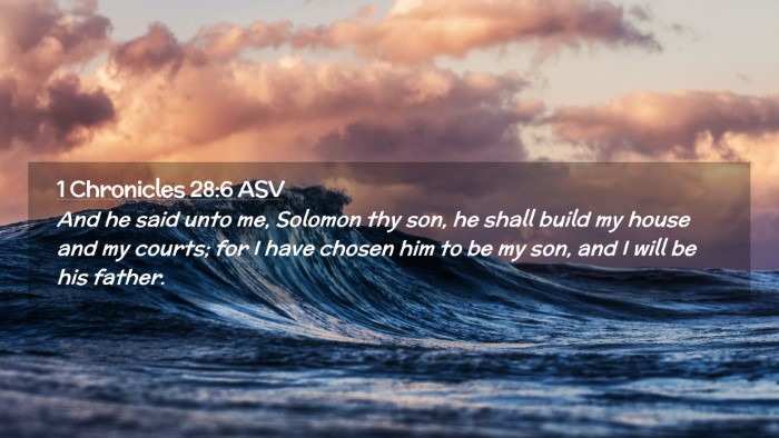 Picture 02 - 1 Chronicles 28:6 ASV Desktop Wallpaper - And he said unto me, Solomon thy son, he shall - Desktop Bible Verse Wallpaper