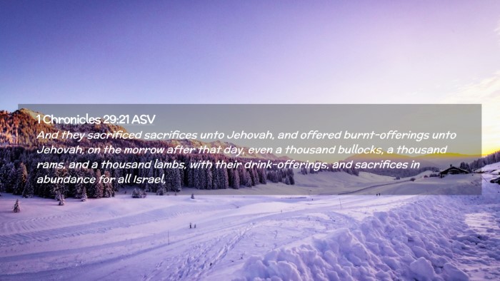 Picture 02 - 1 Chronicles 29:21 ASV Desktop Wallpaper - And they sacrificed sacrifices unto Jehovah, and - Desktop Bible Verse Wallpaper