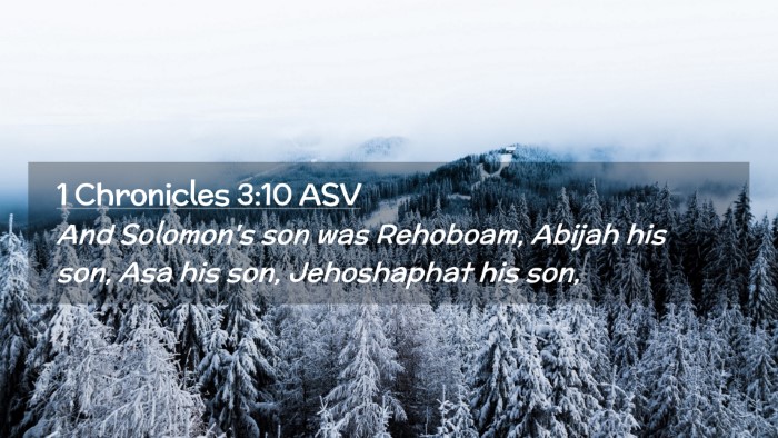 Picture 02 - 1 Chronicles 3:10 ASV Desktop Wallpaper - And Solomon's son was Rehoboam, Abijah his son, - Desktop Bible Verse Wallpaper