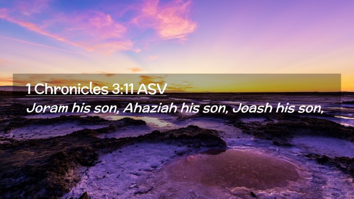 Picture 02 - 1 Chronicles 3:11 ASV Desktop Wallpaper - Joram his son, Ahaziah his son, Joash his - Desktop Bible Verse Wallpaper