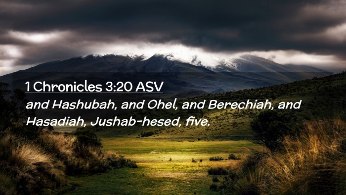 Picture 02 - 1 Chronicles 3:20 ASV Desktop Wallpaper - and Hashubah, and Ohel, and Berechiah, and - Desktop Bible Verse Wallpaper