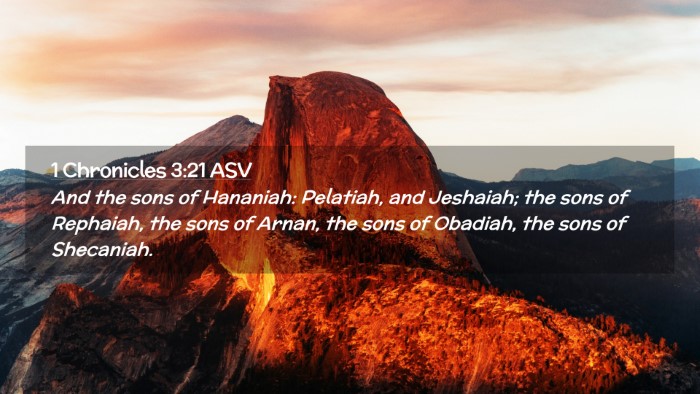 Picture 02 - 1 Chronicles 3:21 ASV Desktop Wallpaper - And the sons of Hananiah: Pelatiah, and Jeshaiah; - Desktop Bible Verse Wallpaper