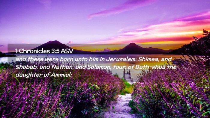 Picture 02 - 1 Chronicles 3:5 ASV Desktop Wallpaper - and these were born unto him in Jerusalem: - Desktop Bible Verse Wallpaper