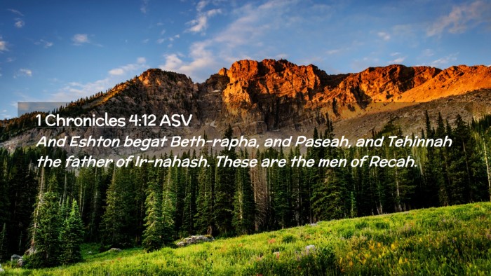 Picture 02 - 1 Chronicles 4:12 ASV Desktop Wallpaper - And Eshton begat Beth-rapha, and Paseah, and - Desktop Bible Verse Wallpaper