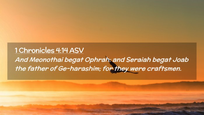 Picture 02 - 1 Chronicles 4:14 ASV Desktop Wallpaper - And Meonothai begat Ophrah: and Seraiah begat - Desktop Bible Verse Wallpaper