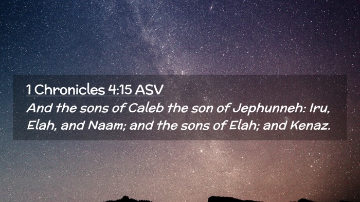 Picture 02 - 1 Chronicles 4:15 ASV Desktop Wallpaper - And the sons of Caleb the son of Jephunneh: Iru, - Desktop Bible Verse Wallpaper
