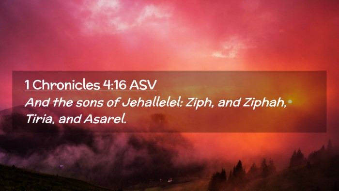 Picture 02 - 1 Chronicles 4:16 ASV Desktop Wallpaper - And the sons of Jehallelel: Ziph, and Ziphah, - Desktop Bible Verse Wallpaper
