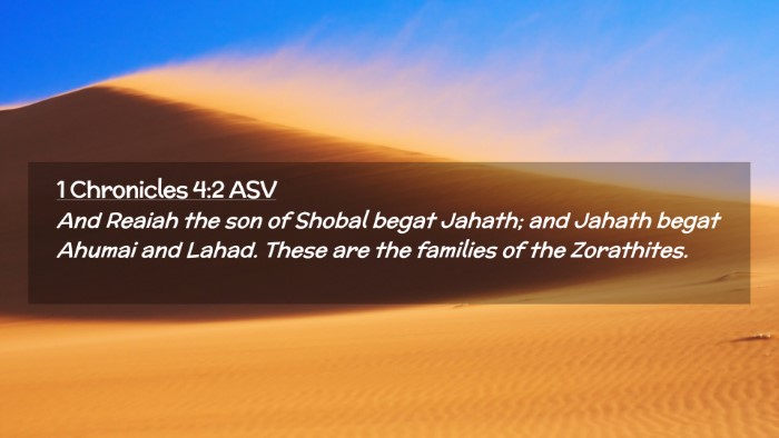 Picture 02 - 1 Chronicles 4:2 ASV Desktop Wallpaper - And Reaiah the son of Shobal begat Jahath; and - Desktop Bible Verse Wallpaper