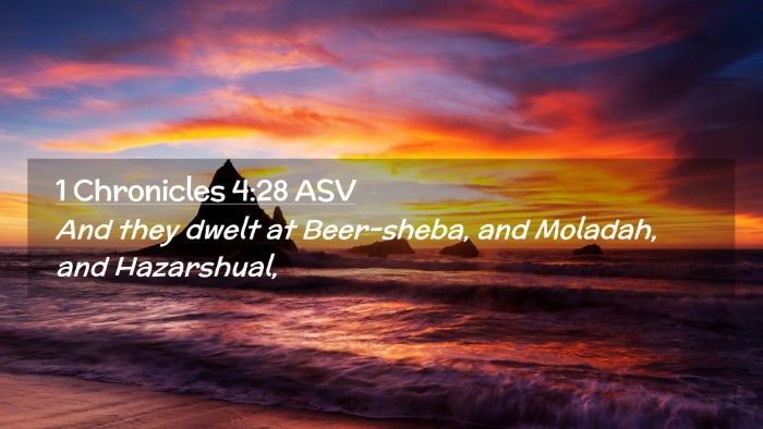 Picture 02 - 1 Chronicles 4:28 ASV Desktop Wallpaper - And they dwelt at Beer-sheba, and Moladah, and - Desktop Bible Verse Wallpaper