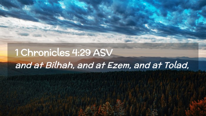 Picture 02 - 1 Chronicles 4:29 ASV Desktop Wallpaper - and at Bilhah, and at Ezem, and at - Desktop Bible Verse Wallpaper