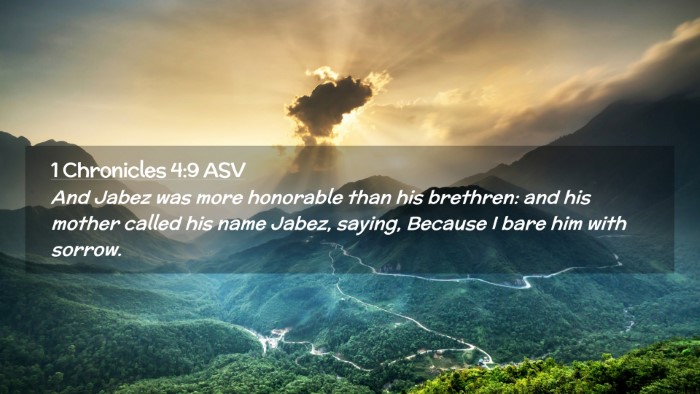 Picture 02 - 1 Chronicles 4:9 ASV Desktop Wallpaper - And Jabez was more honorable than his brethren: - Desktop Bible Verse Wallpaper