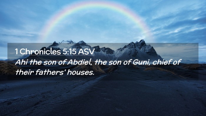 Picture 02 - 1 Chronicles 5:15 ASV Desktop Wallpaper - Ahi the son of Abdiel, the son of Guni, chief of - Desktop Bible Verse Wallpaper