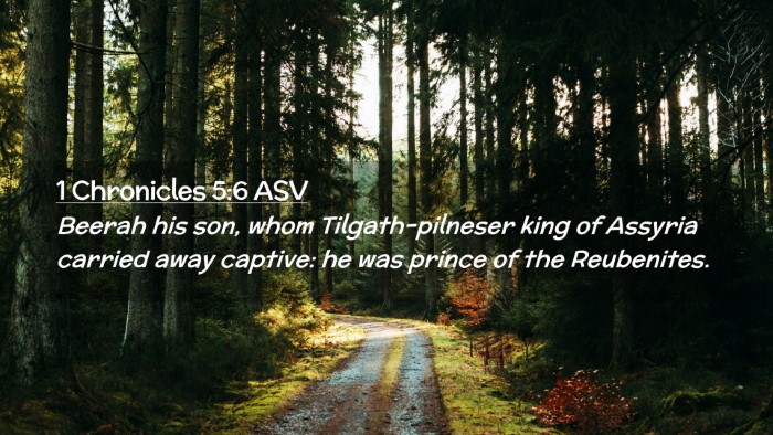 Picture 02 - 1 Chronicles 5:6 ASV Desktop Wallpaper - Beerah his son, whom Tilgath-pilneser king of - Desktop Bible Verse Wallpaper