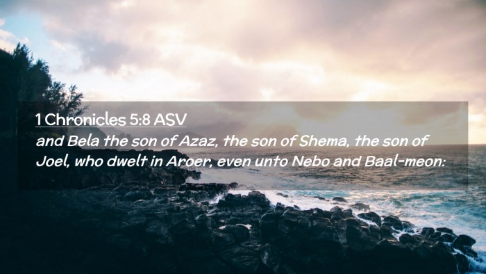 Picture 02 - 1 Chronicles 5:8 ASV Desktop Wallpaper - and Bela the son of Azaz, the son of Shema, the - Desktop Bible Verse Wallpaper