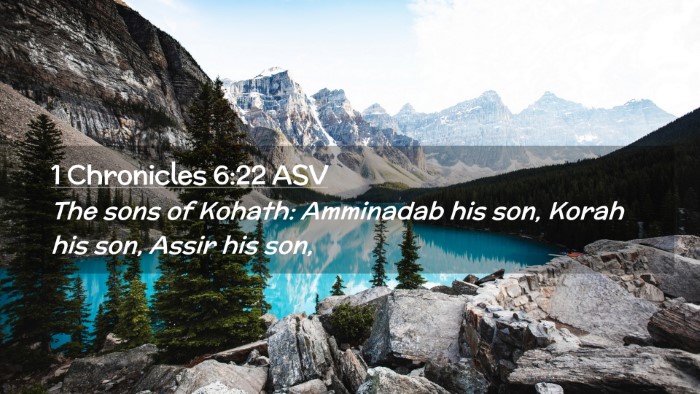 Picture 02 - 1 Chronicles 6:22 ASV Desktop Wallpaper - The sons of Kohath: Amminadab his son, Korah his - Desktop Bible Verse Wallpaper