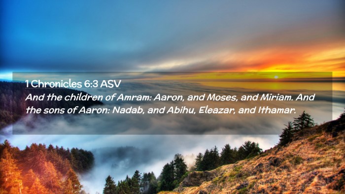 Picture 02 - 1 Chronicles 6:3 ASV Desktop Wallpaper - And the children of Amram: Aaron, and Moses, and - Desktop Bible Verse Wallpaper