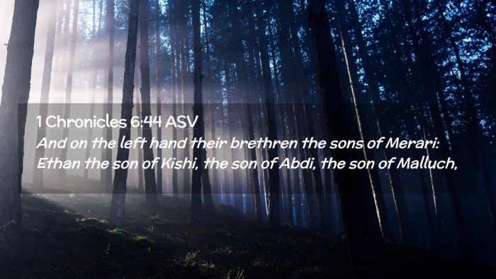 Picture 02 - 1 Chronicles 6:44 ASV Desktop Wallpaper - And on the left hand their brethren the sons of - Desktop Bible Verse Wallpaper