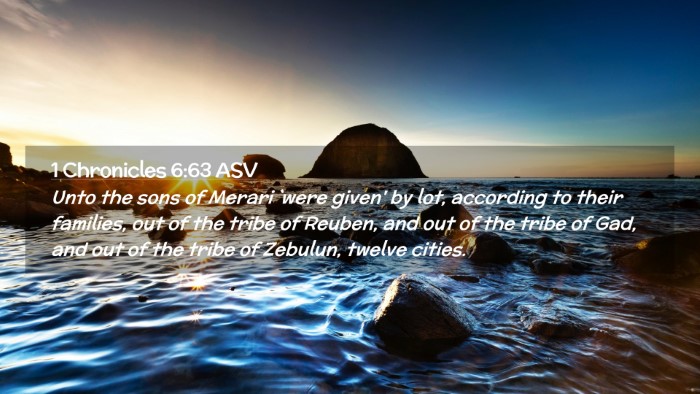 Picture 02 - 1 Chronicles 6:63 ASV Desktop Wallpaper - Unto the sons of Merari `were given' by lot, - Desktop Bible Verse Wallpaper
