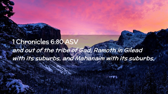 Picture 02 - 1 Chronicles 6:80 ASV Desktop Wallpaper - and out of the tribe of Gad, Ramoth in Gilead - Desktop Bible Verse Wallpaper