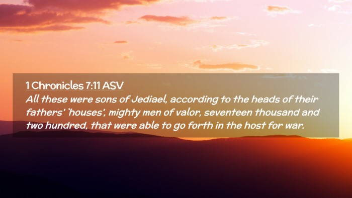 Picture 02 - 1 Chronicles 7:11 ASV Desktop Wallpaper - All these were sons of Jediael, according to the - Desktop Bible Verse Wallpaper
