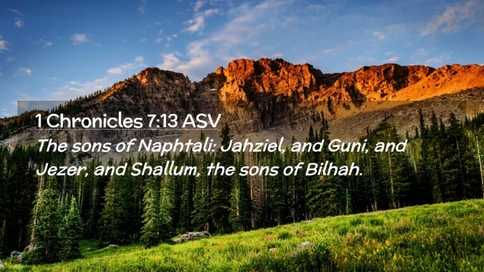 Picture 02 - 1 Chronicles 7:13 ASV Desktop Wallpaper - The sons of Naphtali: Jahziel, and Guni, and - Desktop Bible Verse Wallpaper