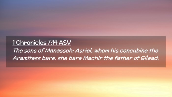 Picture 02 - 1 Chronicles 7:14 ASV Desktop Wallpaper - The sons of Manasseh: Asriel, whom his concubine - Desktop Bible Verse Wallpaper