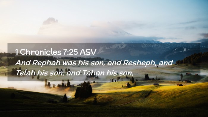 Picture 02 - 1 Chronicles 7:25 ASV Desktop Wallpaper - And Rephah was his son, and Resheph, and Telah - Desktop Bible Verse Wallpaper