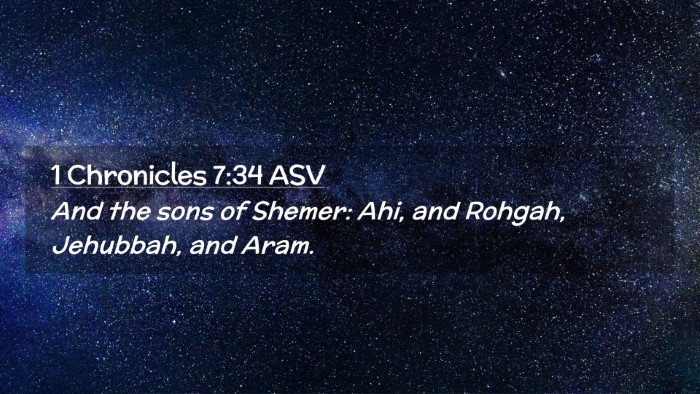 Picture 02 - 1 Chronicles 7:34 ASV Desktop Wallpaper - And the sons of Shemer: Ahi, and Rohgah, - Desktop Bible Verse Wallpaper