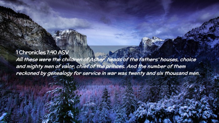 Picture 02 - 1 Chronicles 7:40 ASV Desktop Wallpaper - All these were the children of Asher, heads of - Desktop Bible Verse Wallpaper