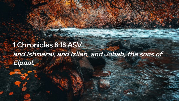 Picture 02 - 1 Chronicles 8:18 ASV Desktop Wallpaper - and Ishmerai, and Izliah, and Jobab, the sons of - Desktop Bible Verse Wallpaper