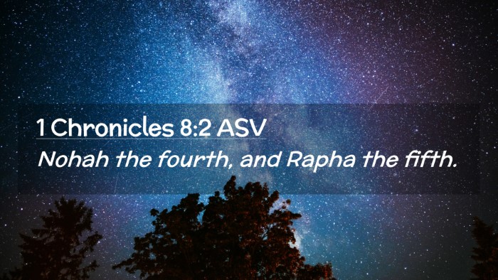 Picture 02 - 1 Chronicles 8:2 ASV Desktop Wallpaper - Nohah the fourth, and Rapha the - Desktop Bible Verse Wallpaper