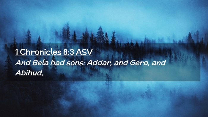 Picture 02 - 1 Chronicles 8:3 ASV Desktop Wallpaper - And Bela had sons: Addar, and Gera, and - Desktop Bible Verse Wallpaper